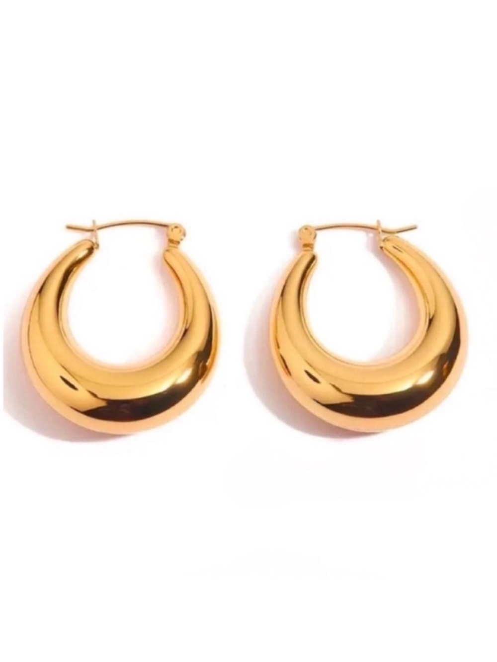 New! Becca Gold Chunky Hoop Huggie Earrings (1047) NWOT